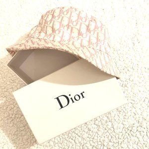 DIOR Vintage Pink Monogram Logo Bucket Hat